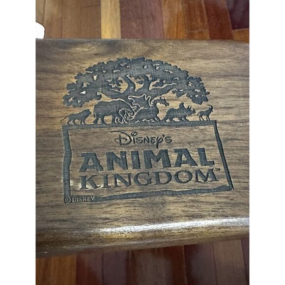 Animal Kingdom Laser Carved Trinket Display Wooden Box Disney WDW Gift Keepsake - Picture 1 of 6
